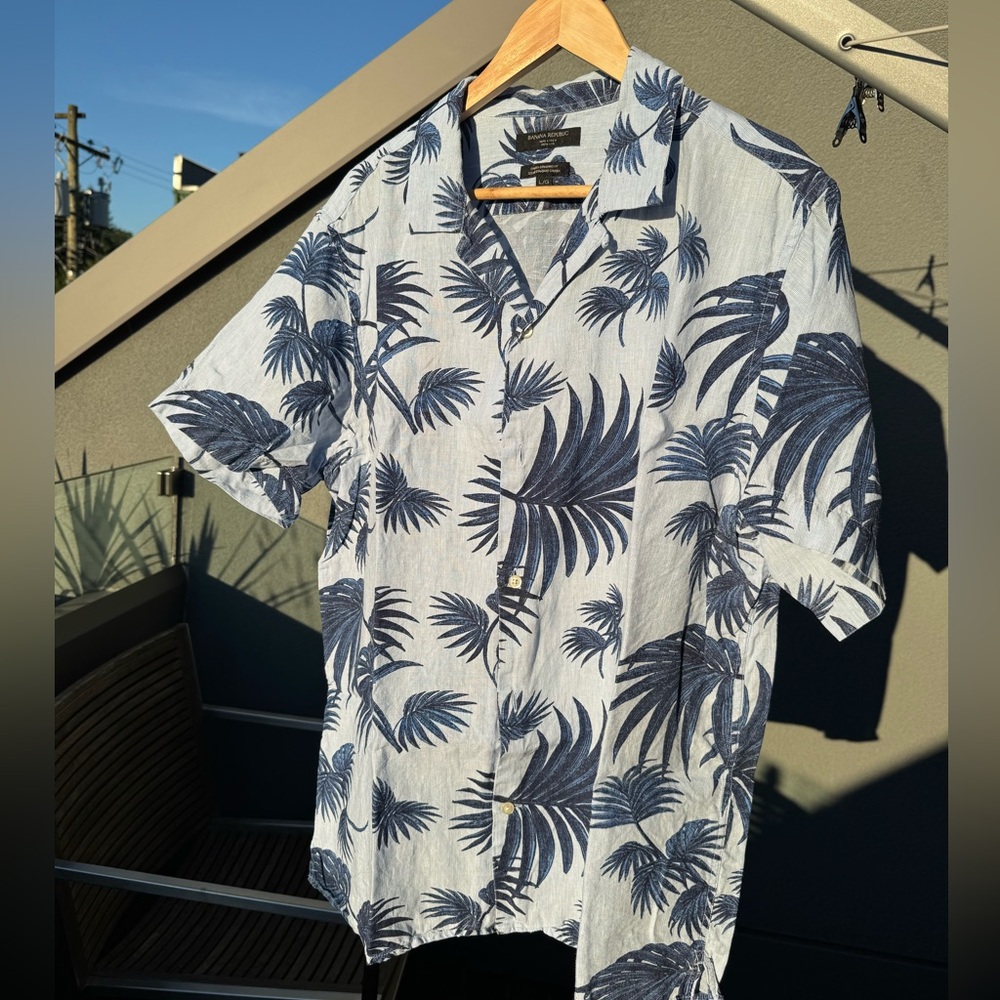 Tropical Banana Republic linen shirt-XL